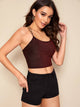 Crisscross Back Glitter Crop Top