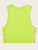 Neon Lime Slogan Print Crop Tank Top