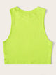 Neon Lime Slogan Print Crop Tank Top