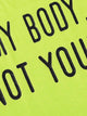 Neon Lime Slogan Print Crop Tank Top