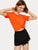 Black Rolled Sleeve Basic T-shirt