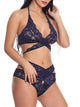 Cut-out Floral Lace Lingerie Set