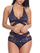 Cut-out Floral Lace Lingerie Set