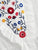 Ruffle Trim Embroidery Print Peplum Top