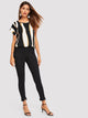 Cuffed Sleeve Color Block Top