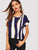 Cuffed Sleeve Color Block Top
