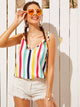 Colorful Striped Knot Cami Top