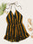 Drawstring Waist Striped Romper