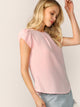Gathered Neck Buttoned Keyhole Back Blouse