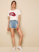 Sequined Sparkely Glittery Cozy Costume Lip Print T-shirt