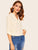 Solid Tab Sleeve V Neck Top