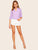 Solid Tab Sleeve V Neck Top