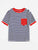 Pocket Patched Striped Ringer Tee