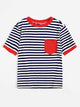 Pocket Patched Striped Ringer Tee