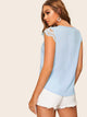 Contrast Lace Sleeve Blouse