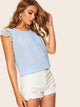 Contrast Lace Sleeve Blouse