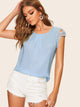 Contrast Lace Sleeve Blouse