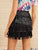 Solid Layered Fringe Skirt