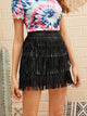 Solid Layered Fringe Skirt