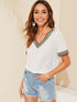 Embroidered Tape Trim T-shirt