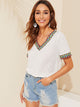 Embroidered Tape Trim T-shirt