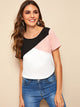 Cut-and-sew Short Sleeve Top