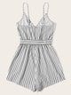 Surplice Neck Self Belted Cami Romper