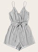 Surplice Neck Self Belted Cami Romper