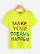 Sequin Slogan Short Sleeve T-shirt