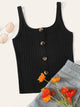 Button Front Rib-Knit Cami Top