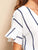 V-neck Striped Flounce Sleeve Blouse