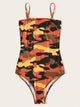Camo Print Cami Bodysuit