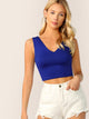 Solid Form Fitted Crop Tank Top