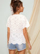 Scallop Eyelet Embroidery Blouse