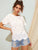 Scallop Eyelet Embroidery Blouse