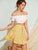 Ditsy Floral Drawstring Waist Frill Trim Skirt