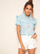 Frilled Neckline Schiffy Top