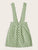 Button Front Fold Pleat Heart Print Pinafore Skirt