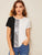 Sequin Patched Colorblock Top