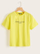 Slogan Print Short Sleeve Tee