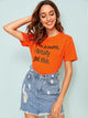 Letter Print Short Sleeve Tee