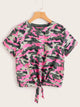 Knot Front Camo Tee