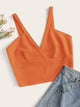 Surplice Neck Wide Hem Bralet Top