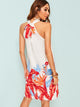 Tropical Tie Back Halter Dress