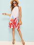 Tropical Tie Back Halter Dress