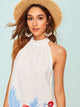 Tropical Tie Back Halter Dress