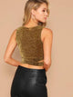 Cross Wrap Hem Glitter Tank Top