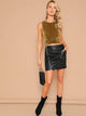 Cross Wrap Hem Glitter Tank Top