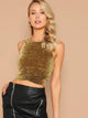 Cross Wrap Hem Glitter Tank Top