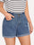 Cuffed Hem Stitch Detail Denim Shorts